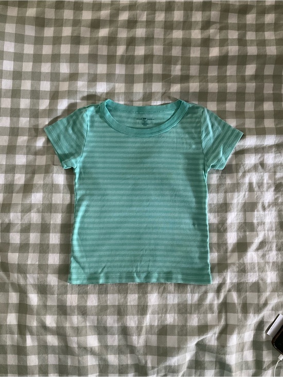 Brandy Melville Tops - Brandy Melville Teal Seafoam Green Striped Short Sleeve Tee